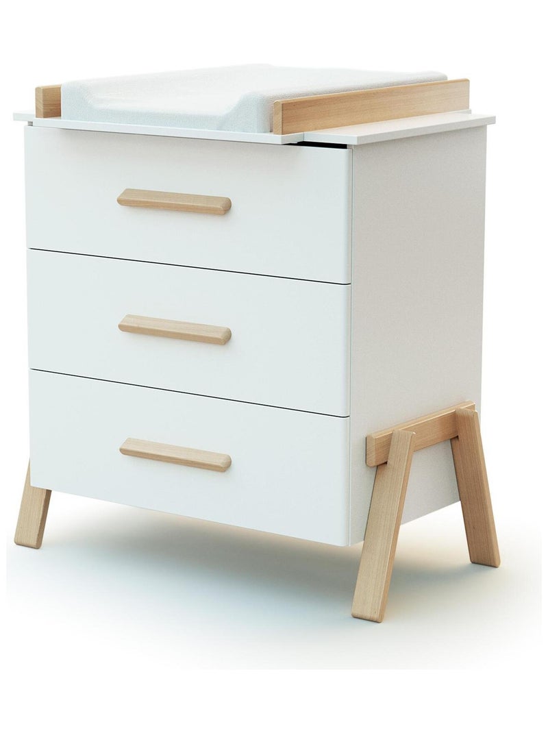 Lettino bambini e cassettiera fasciatoio canaille legno Bianco Marrone - Kiabi