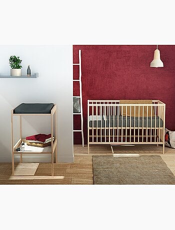 Lettino bambini e cassettiera fasciatoio legno milo