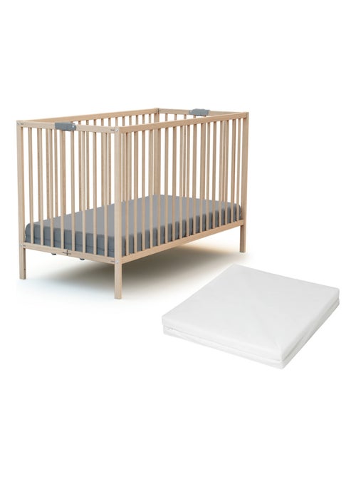 Lettino bambini pieghevole con materasso legno FLEX - Kiabi