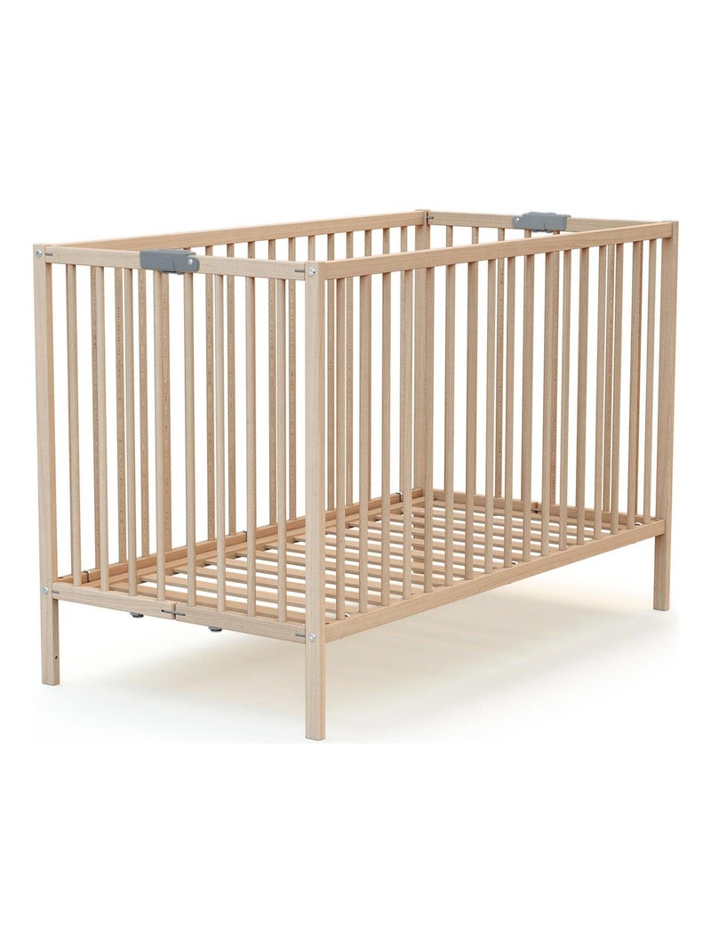 Lettino bambini pieghevole con materasso legno FLEX Marrone nocciola - Kiabi