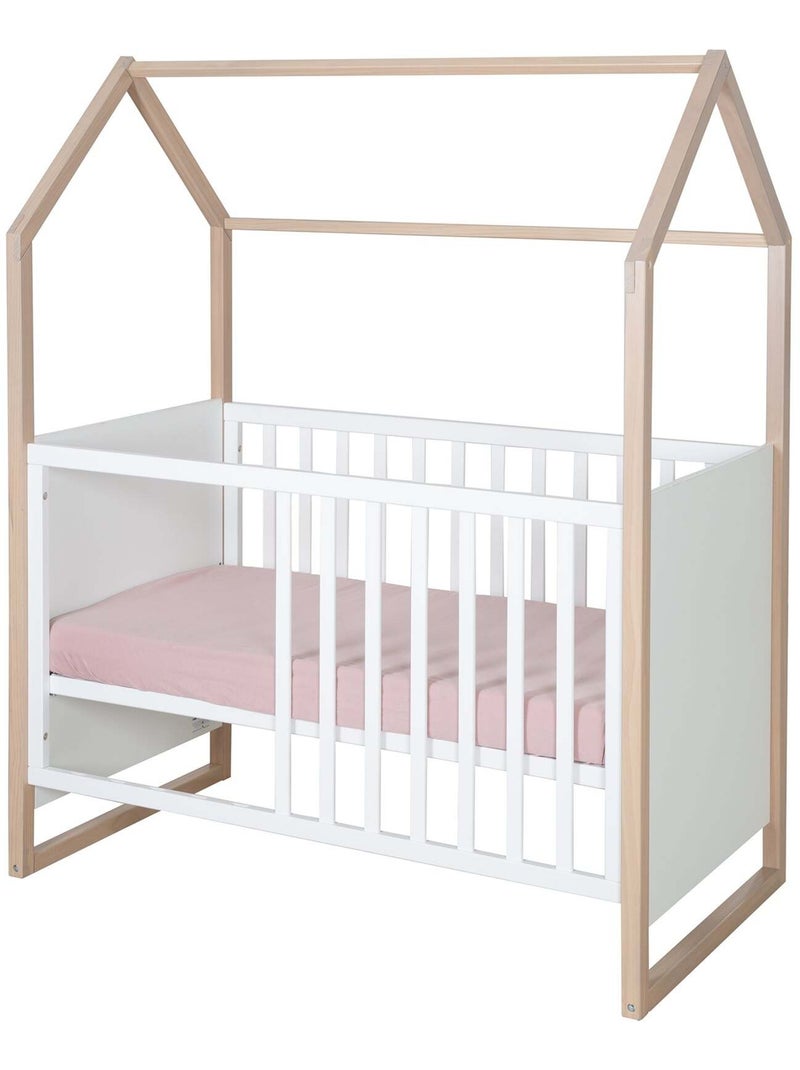 Lettino bebè 2‑in‑1 cododo e indipendente "Roba Cabane" Bianco/Legno - Kiabi