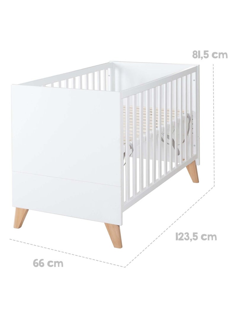 Lettino bebè 2‑in‑1 cododo e indipendente "Roba Leon" Bianco/Legno - Kiabi