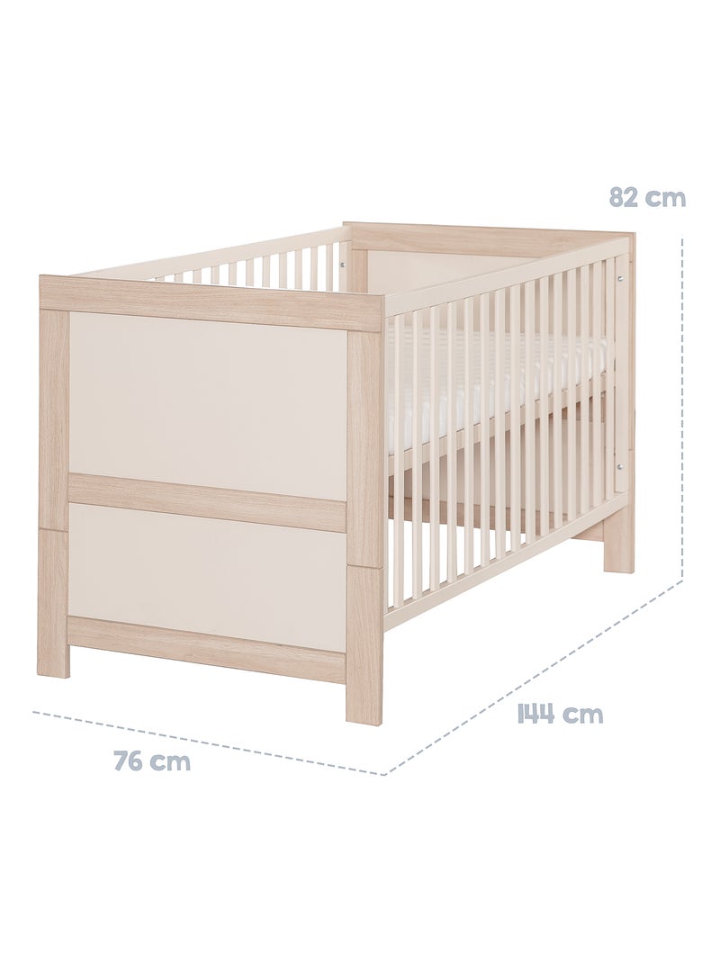 Lettino bebè evolutivo convertibile in letto junior "Roba Momo" Beige conchiglia - Kiabi