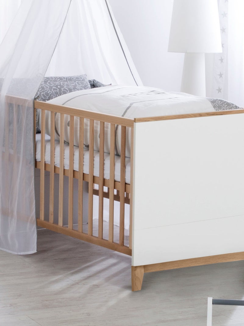 Lettino bebè evolutivo – design scandinavo – altezza regolabile 0–7 anni – "Roba Finn" Bianco Marrone - Kiabi