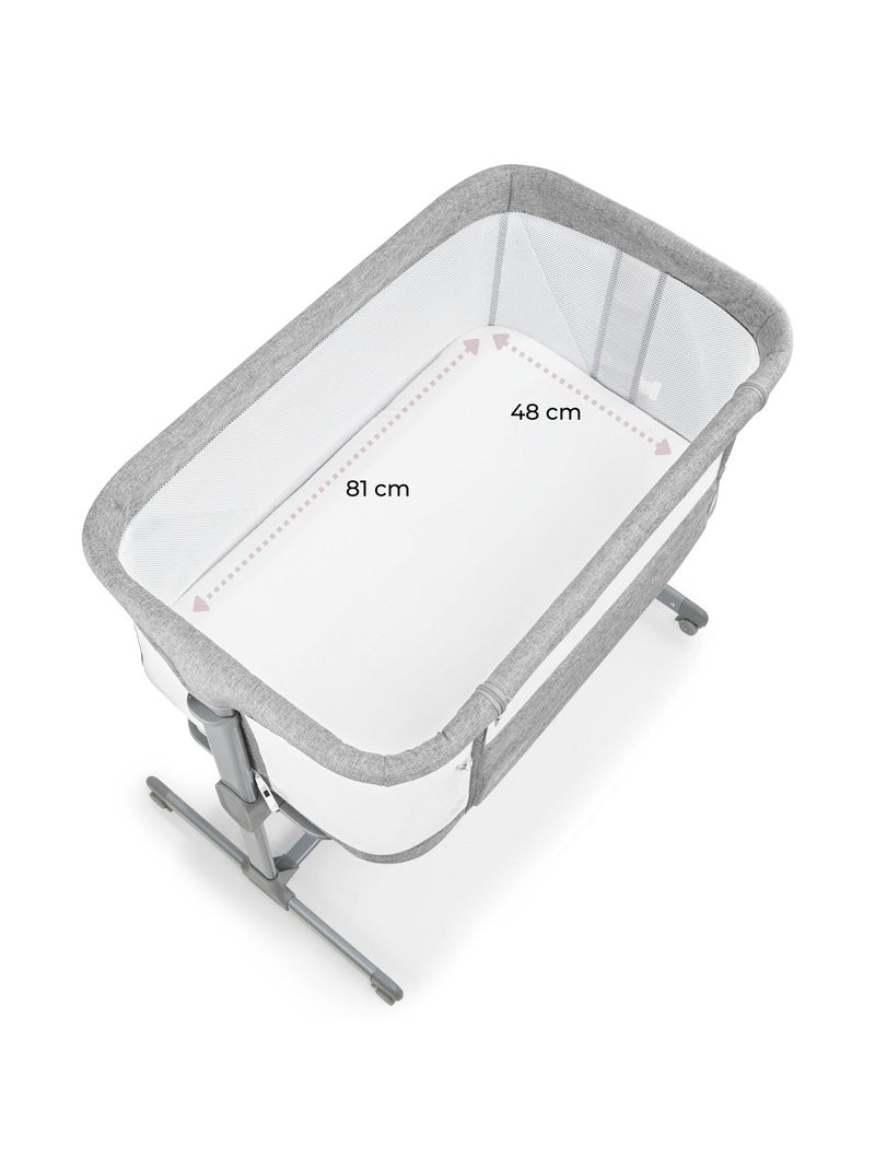 Lettino co-sleeping 3 in 1 moby-système luna regolabile con materasso e ruote, 0+ annunci Grigio - Kiabi