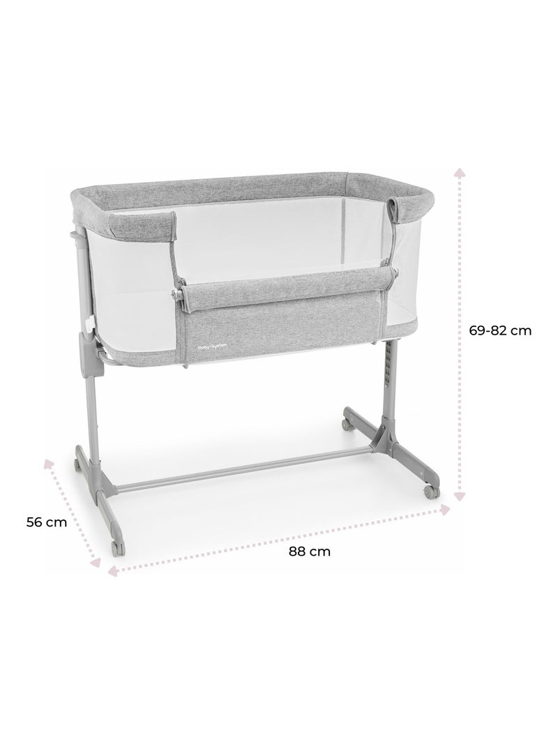 Lettino co-sleeping 3 in 1 moby-système luna regolabile con materasso e ruote, 0+ annunci Grigio - Kiabi