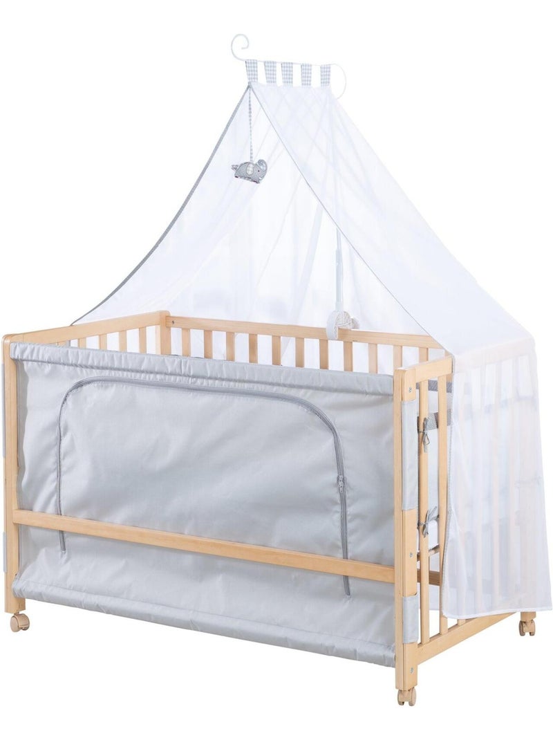 Lettino cododo con set completo e ruote con freno – "Roba" Grigio marrone bianco - Kiabi
