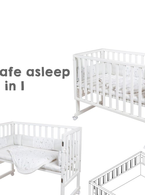 Lettino cododo evolutivo 3‑in‑1 + biancheria – ROBA "Safe Asleep®" - Kiabi Lettino cododo evolutivo 3‑in‑1 + biancheria – ROBA "Safe Asleep®" - Kiabi