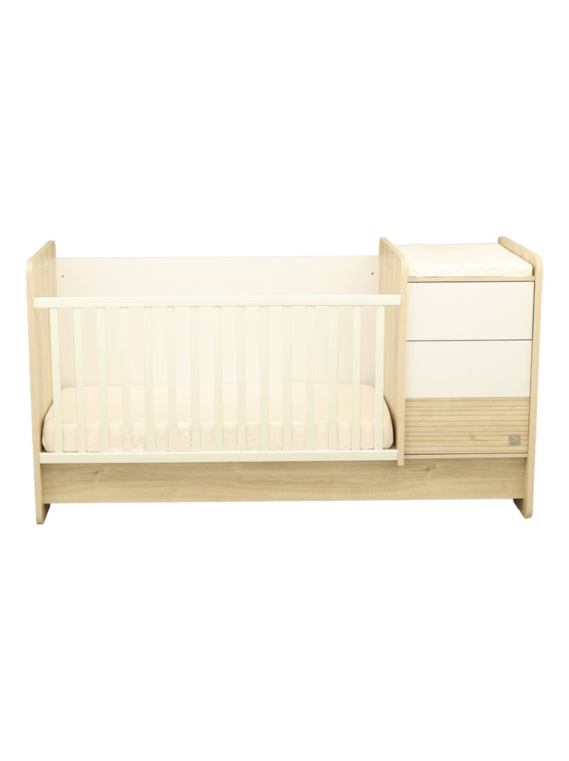 Lettino combinato 140x70 evolutivo in - SAUTHON Bianco Marrone - Kiabi