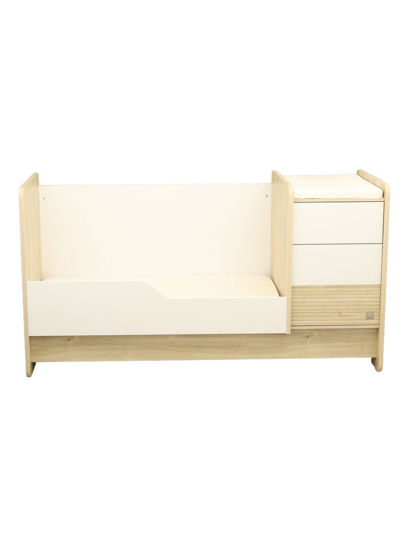 Lettino combinato 140x70 evolutivo in - SAUTHON Bianco Marrone - Kiabi