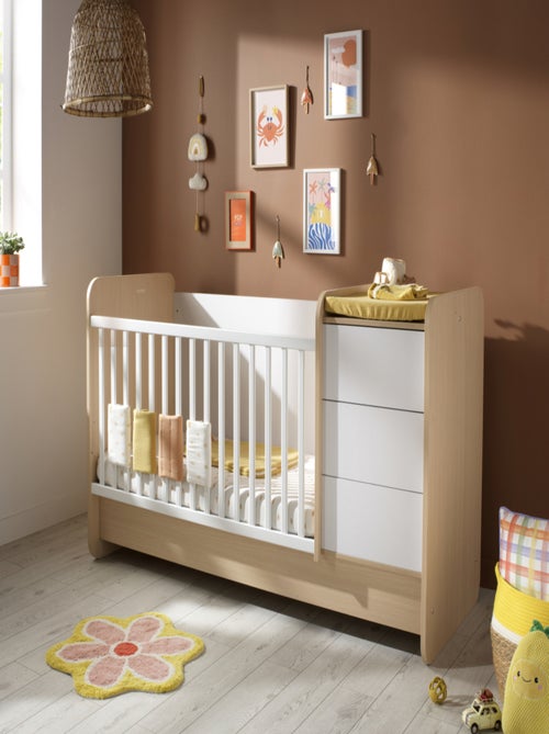 Lettino combinato 140x70 trasformabile in letto 90x190 con cassettiera fasciatoio a 3 - SAUTHON - Kiabi