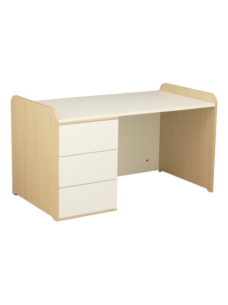 Lettino combinato 140x70 trasformabile in letto 90x190 con cassettiera fasciatoio a 3 - SAUTHON Beige/Bianco - Kiabi