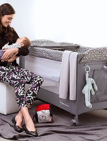 Lettino da viaggio 2 in 1 con box e fasciatoio per bambini