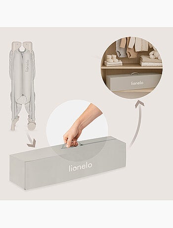 Lettino da viaggio 2 in 1 LIONELO Amelie - Box per bambini - Leggero - Ruote - 0-36 mesi - Borsa inc