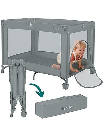 Lettino da viaggio 2 in 1 LIONELO Amelie - Box per bambini - Leggero - Ruote - 0-36 mesi - Borsa inc