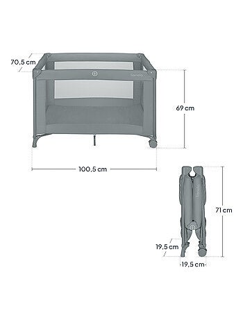 Lettino da viaggio 2 in 1 LIONELO Amelie - Box per bambini - Leggero - Ruote - 0-36 mesi - Borsa inc