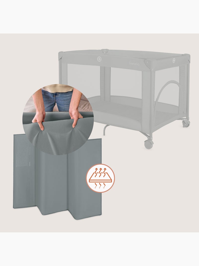 Lettino da viaggio 2 in 1 LIONELO Amelie - Box per bambini - Leggero - Ruote - 0-36 mesi - Borsa inc Grigio - Kiabi