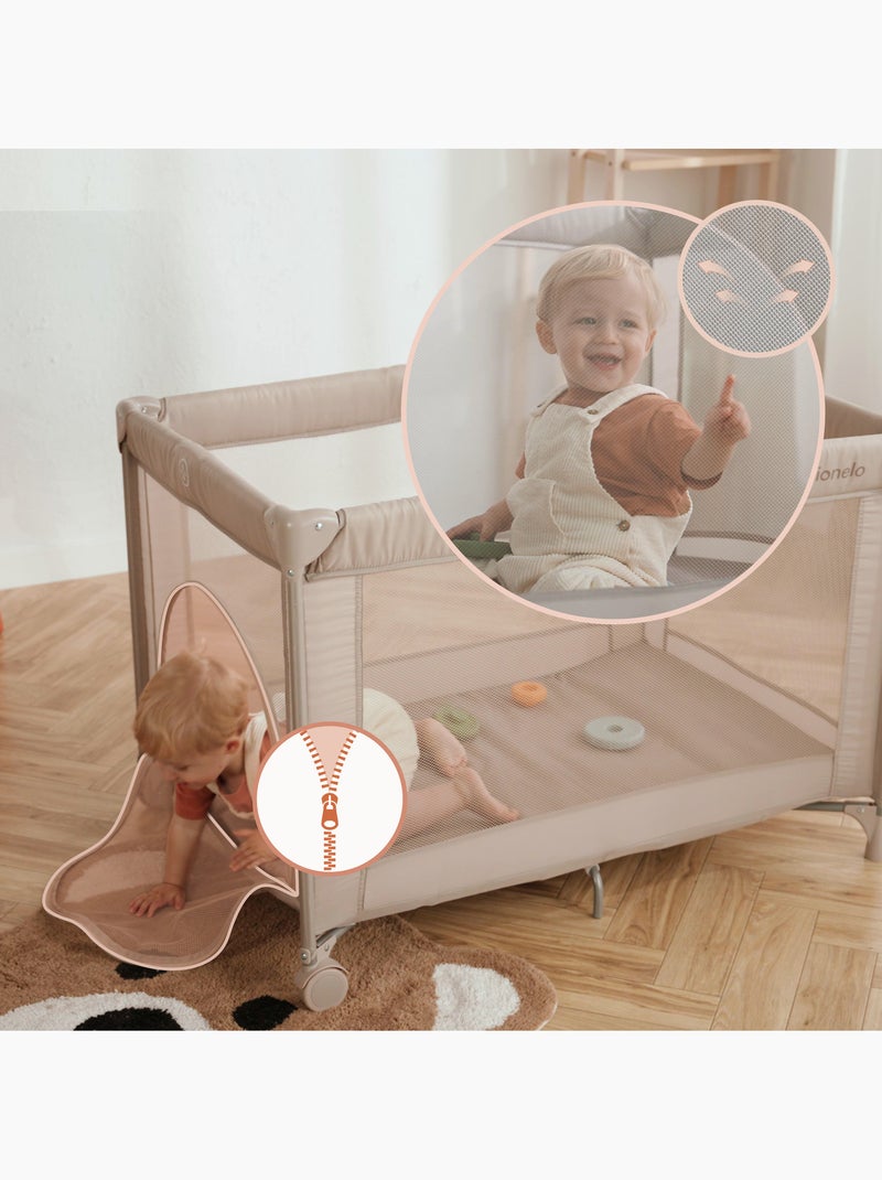 Lettino da viaggio 2 in 1 LIONELO Amelie - Box per bambini - Leggero - Ruote - 0-36 mesi - Borsa inc Nero - Kiabi