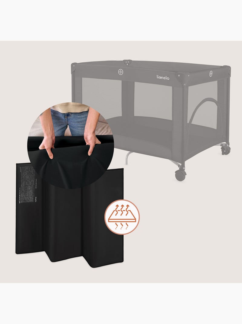Lettino da viaggio 2 in 1 LIONELO Amelie - Box per bambini - Leggero - Ruote - 0-36 mesi - Borsa inc Nero - Kiabi