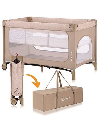 Lettino da viaggio 2 in 1 LIONELO Jasmin - Box per bambini - Chiusura rapida - Ruote - 0-36 mesi - T