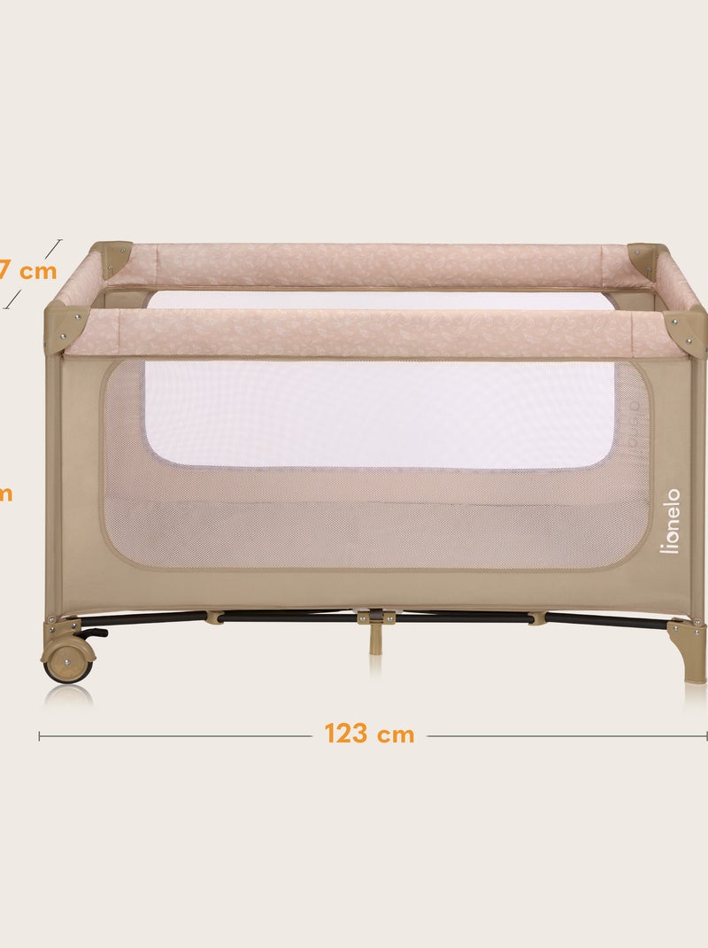 Lettino da viaggio 2 in 1 LIONELO Jasmin - Box per bambini - Chiusura rapida - Ruote - 0-36 mesi - T Beige - Kiabi