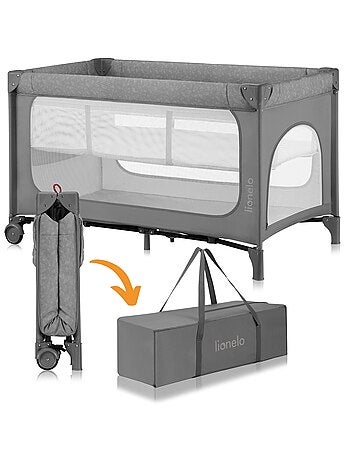 Lettino da viaggio 2 in 1 LIONELO Jasmin - Box per bambini - Chiusura rapida - Ruote - 0-36 mesi - T