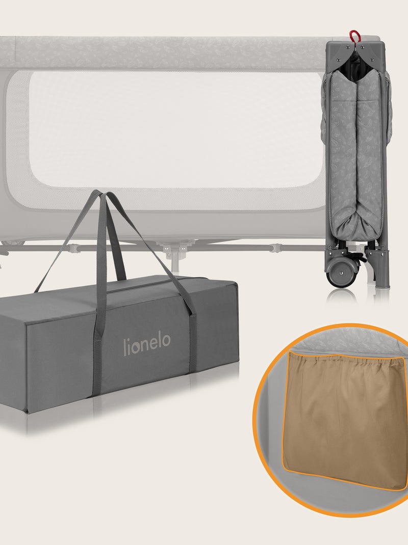 Lettino da viaggio 2 in 1 LIONELO Jasmin - Box per bambini - Chiusura rapida - Ruote - 0-36 mesi - T Grigio - Kiabi