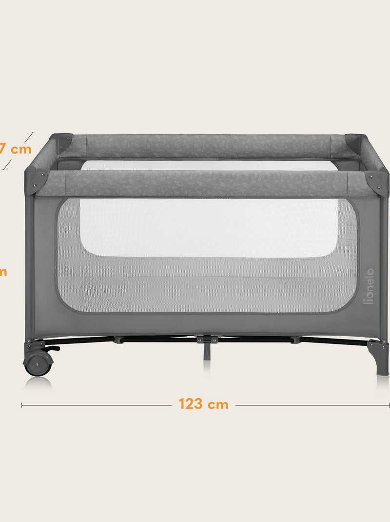 Lettino da viaggio 2 in 1 LIONELO Jasmin - Box per bambini - Chiusura rapida - Ruote - 0-36 mesi - T Grigio - Kiabi