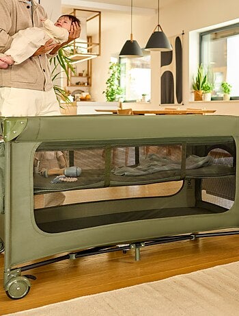 Lettino da viaggio 2 in 1 LIONELO Jasmin - Box per bambini - Chiusura rapida - Ruote - 0-36 mesi - T