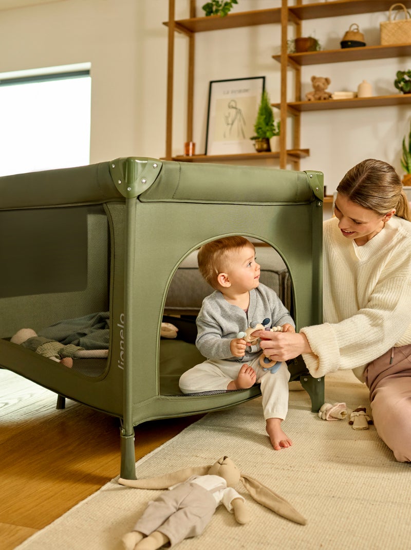 Lettino da viaggio 2 in 1 LIONELO Jasmin - Box per bambini - Chiusura rapida - Ruote - 0-36 mesi - T Verde - Kiabi