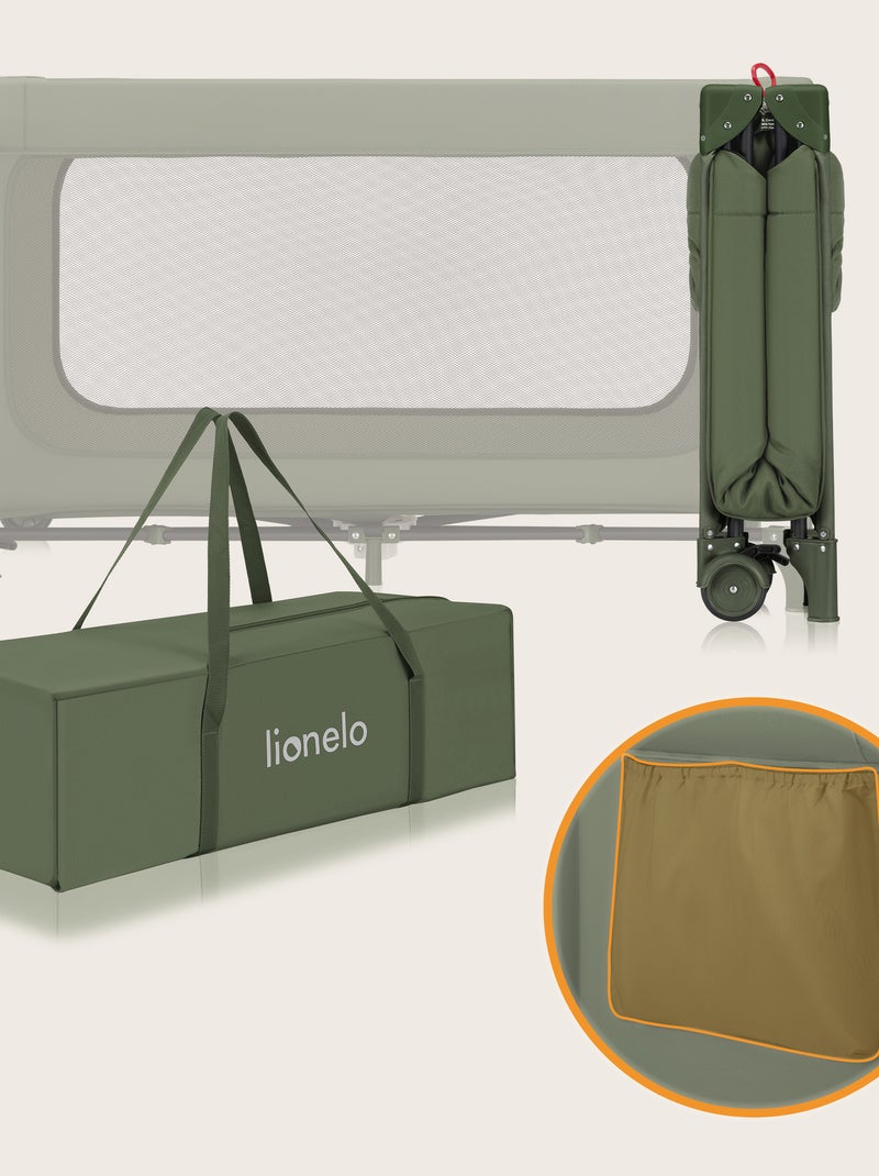 Lettino da viaggio 2 in 1 LIONELO Jasmin - Box per bambini - Chiusura rapida - Ruote - 0-36 mesi - T Verde - Kiabi