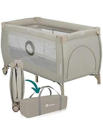 Lettino da viaggio 3 in 1 LIONELO Stefi Plus - Box per bambini - Materasso ad alta densità - Ruote -