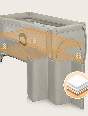 Lettino da viaggio 3 in 1 LIONELO Stefi Plus - Box per bambini - Materasso ad alta densità - Ruote -