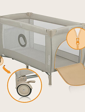 Lettino da viaggio 3 in 1 LIONELO Stefi Plus - Box per bambini - Materasso ad alta densità - Ruote -