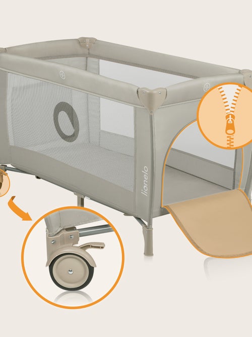 Lettino da viaggio 2 in 1 LIONELO Stefi Plus - Box per bambini - Materasso ad alta densità - Ruote - - Kiabi