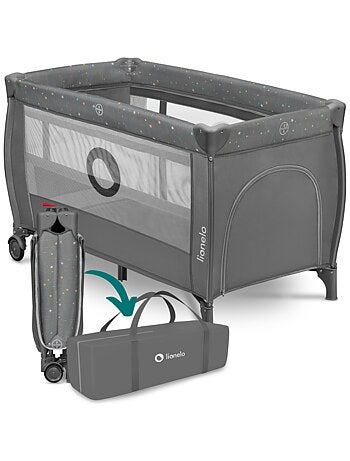 Lettino da viaggio 3 in 1 LIONELO Stefi Plus - Box per bambini - Materasso ad alta densità - Ruote -