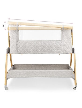 Lettino da viaggio 3 in 1 co-sleeping regolabile 7 altezze con materasso 3 cm e ruote bloccabili