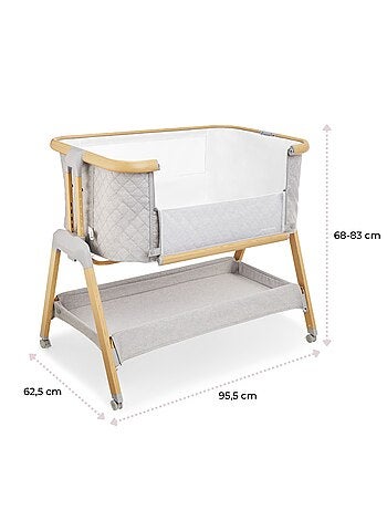 Lettino da viaggio 3 in 1 co-sleeping regolabile 7 altezze con materasso 3 cm e ruote bloccabili