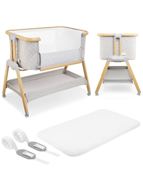 Lettino da viaggio 3 in 1 co-sleeping regolabile 7 altezze con materasso 3 cm e ruote bloccabili - Kiabi Lettino da viaggio 3 in 1 co-sleeping regolabile 7 altezze con materasso 3 cm e ruote bloccabili - Kiabi