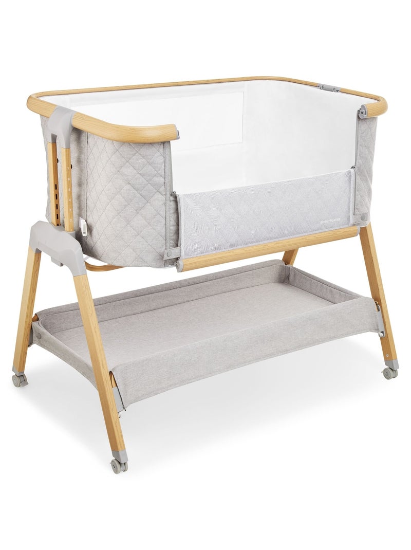 Lettino da viaggio 3 in 1 co-sleeping regolabile 7 altezze con materasso 3 cm e ruote bloccabili Grigio - Kiabi