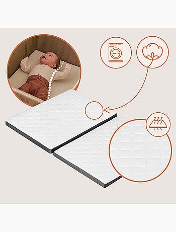 Lettino da viaggio 3 in 1 LIONELO Alice - Ultraleggero - Lettino per neonati - Materasso da 3 cm