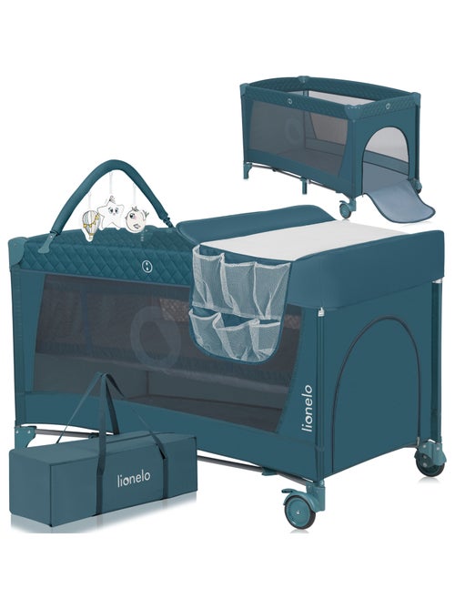 Lettino da viaggio 3 in 1 LIONELO Flower - Box per bambini - 0-36 mesi - Chiusura rapida - Ruote - Kiabi