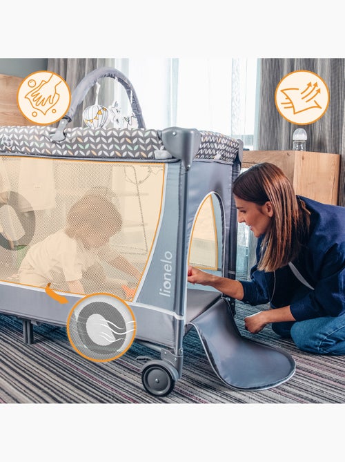 Lettino da viaggio 3 in 1 LIONELO Flower - Box per bambini - 0-36 mesi - Chiusura rapida - Ruote - Kiabi