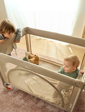 Lettino da viaggio 3 in 1 LIONELO Laura - Box per bambini - Materasso ad alta densità - Ruote - 0-36