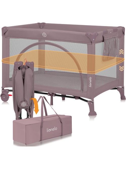 Lettino da viaggio 3 in 1 LIONELO Laura - Box per bambini - Materasso ad alta densità - Ruote - 0-36 - Kiabi