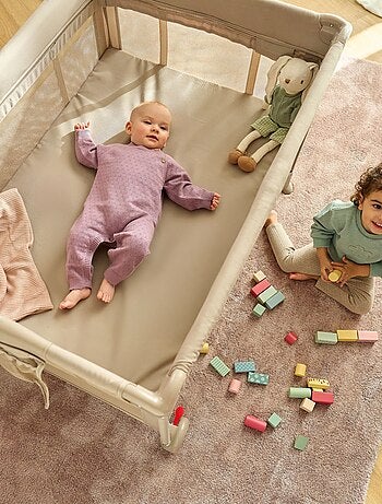 Lettino da viaggio 3 in 1 LIONELO Laura - Box per bambini - Materasso ad alta densità - Ruote - 0-36