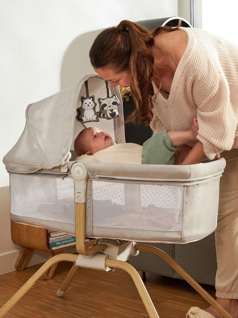 Lettino da viaggio 3 in 1 LIONELO Malin Evo - Culla - Ruote - Materasso incluso - Borsa Bianco Beige - Kiabi