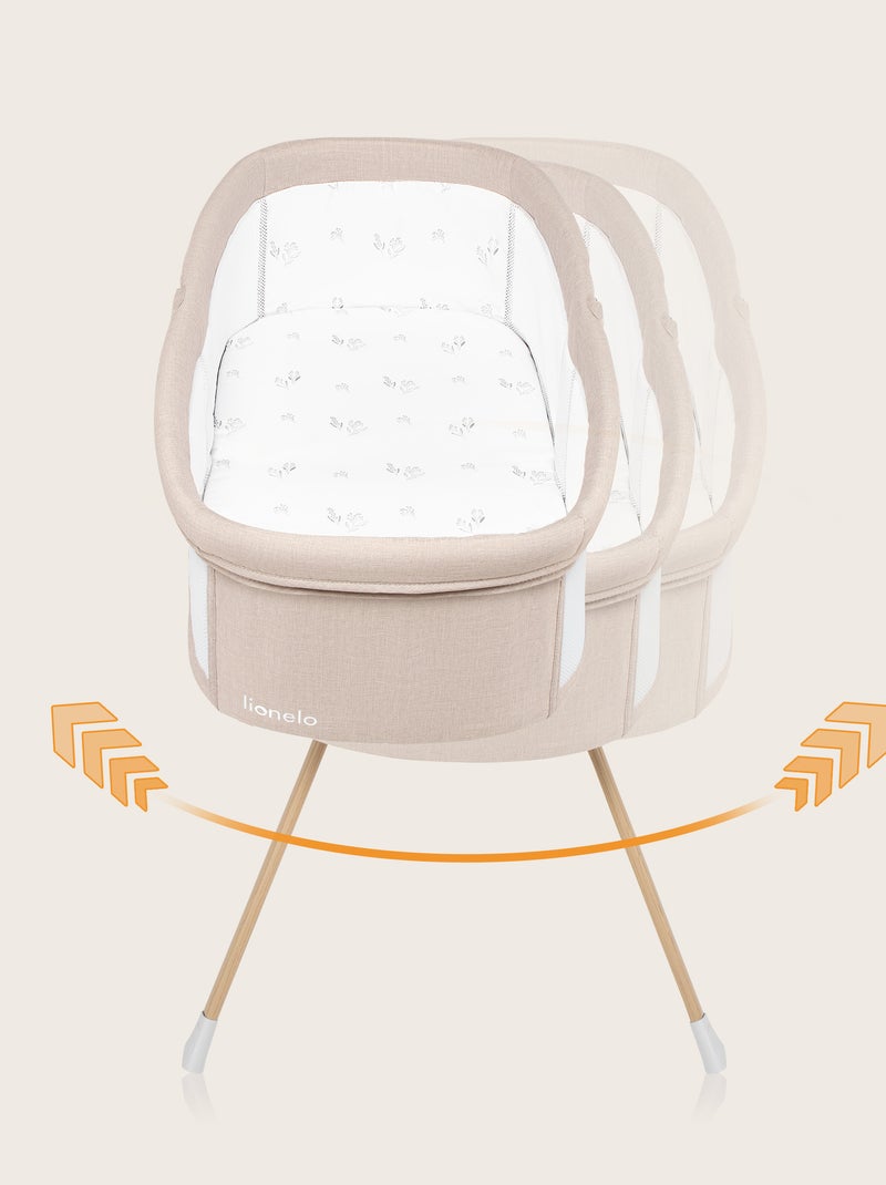 Lettino da viaggio 3 in 1 LIONELO Malin Evo - Culla - Ruote - Materasso incluso - Borsa Bianco Beige - Kiabi