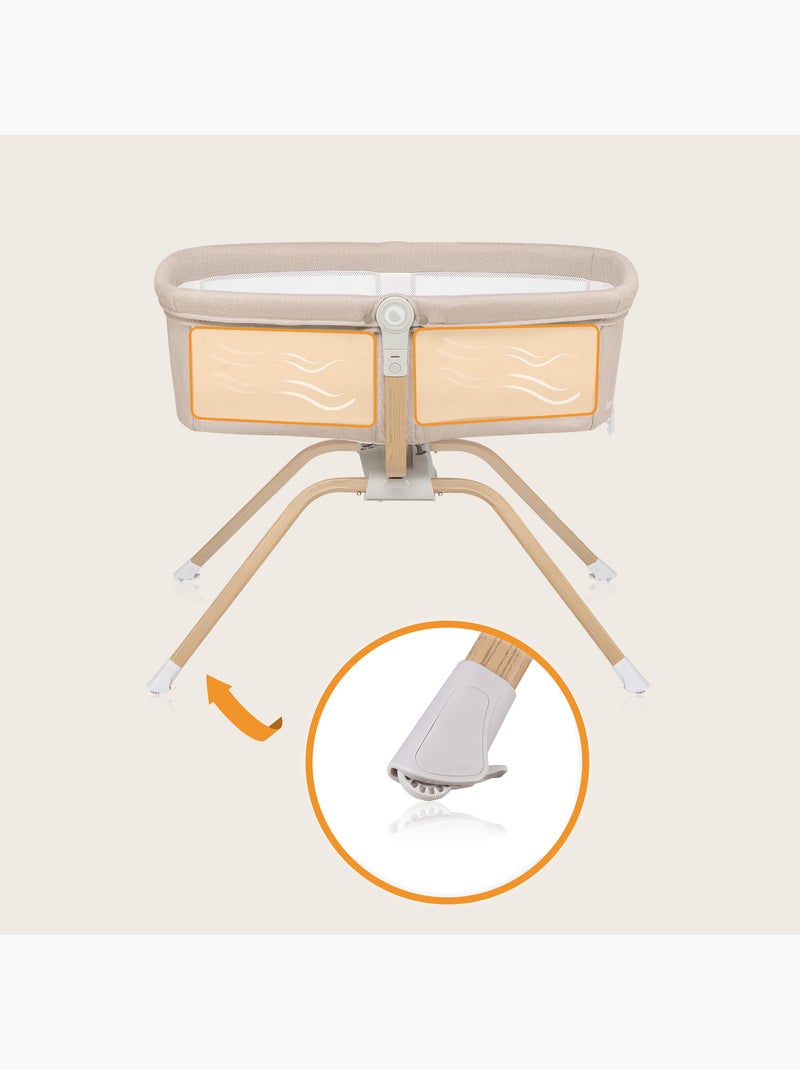 Lettino da viaggio 3 in 1 LIONELO Malin Evo - Culla - Ruote - Materasso incluso - Borsa Bianco Beige - Kiabi