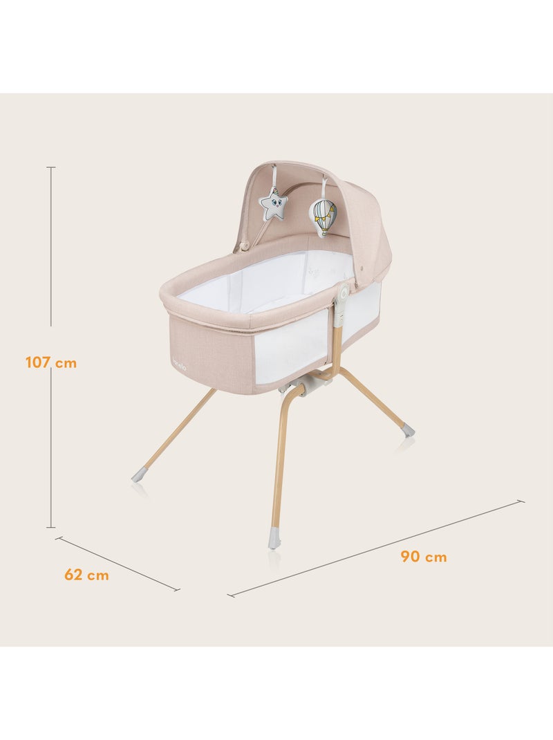 Lettino da viaggio 3 in 1 LIONELO Malin Evo - Culla - Ruote - Materasso incluso - Borsa Bianco Beige - Kiabi